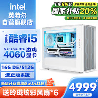 intel 英特尔 炫龙骑士 13代i5 13400F/RTX4060/16G DDR5/512G SSD电竞游戏设计师台式电脑主机整机20%