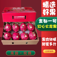 觅百果海南金都一号红心火龙果新鲜水果当季红肉蜜宝现摘整箱 净重5斤果王【单果8两以上】