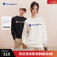 Champion 冠军2024年秋季圆领草字LOGO加绒套头衫卫衣款男女 白色 2XL