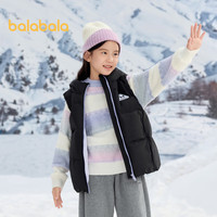 巴拉巴拉女童背心羽绒马甲秋冬童装连帽【库洛米IP】202424101002 黑色90001 150