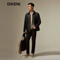 迪柯尼(DIKENI)【雷总同款】【哑光绵羊皮】秋冬男士经典1034工装皮衣发布会同款 黑色 M (48)