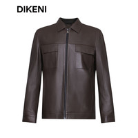 迪柯尼（DIKENI）【雷总同款】【哑光绵羊皮】秋冬男士经典1034工装皮衣发布会同款 浅咖啡 S （46）