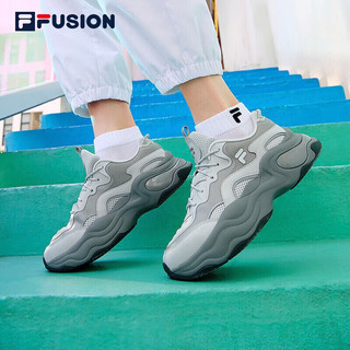 FILA FUSION 斐乐潮牌官方女鞋老爹鞋运动鞋厚底泡泡鞋休闲鞋 南极灰/月光灰 37.5