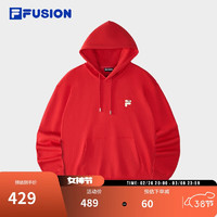 FILA FUSION 斐乐官方潮牌情侣款连帽卫衣2025春季时尚纯棉针织上衣