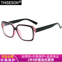 砾石 THISESON 防蓝光平光镜防雾近视眼镜变色防晒墨镜 男女可配近视镜框眼镜架 外黑内红-防蓝光平光镜