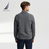 诺帝卡（NAUTICA）24春夏拼接设计经典简约全开襟针织毛衣男SO4302 深碳灰01C M