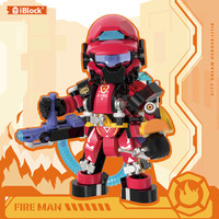 iBLOCK 城市英雄 ib1102 消防员救援小队拼插积木