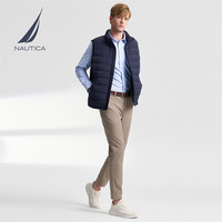 诺帝卡（NAUTICA）男装秋冬新防轻溅水立领羽绒马甲男JO4312 藏青4NV L
