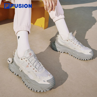 FILA FUSION斐乐潮牌女鞋BIANCO厚底鞋2025春夏硬糖鞋跑步鞋 奶白-C-GD 36.5