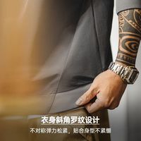 马登 工装 美式复古圆领卫衣男春季山系机能拼接口袋长袖百搭休闲上衣 深灰色 2XL