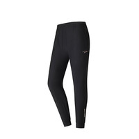 鸿星尔克（ERKE）运动裤女春夏季舒适百搭户外休闲透气针织收口运动长裤九分裤女 正黑 M