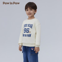 PawinPaw卡通小熊童装2025年春夏男童男宝圆领卫衣宽松舒适 Ivory象牙色/39 150 cm