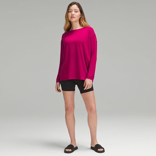 lululemon 丨Back in Action 女士长袖 T 恤 LW3CXFS 野莓色 2XL /14