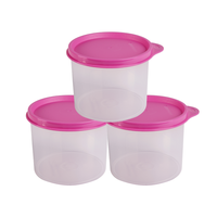 特百惠（Tupperware）干货收纳圆罐600ml保鲜盒圆形零食储藏盒水果保鲜盒色 色1个600ml