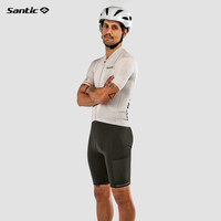 Santic森地客 背带骑行裤男双储物袋 自行车意大利坐垫背带短裤