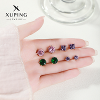 旭平糖果彩虹气质ins彩锆单石小巧耳钉通勤简约基础多巴胺耳饰