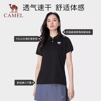 骆驼（CAMEL）户外速干衣短袖polo衫春夏透气吸湿快干运动T恤A24BZ01005 玉石白,女