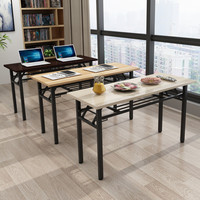 墨例 折叠桌电脑桌弹簧桌子椅会议室培训桌长条桌折叠书桌学习台式桌 黑色双层80*50*75cm