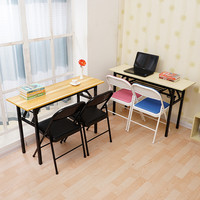 墨例 折叠桌电脑桌弹簧桌子椅会议室培训桌长条桌折叠书桌学习台式桌 黑色单层80*50*75cm