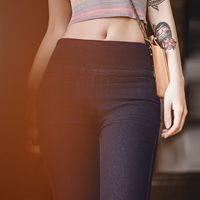 马登 MADEN女装 美式复古微喇牛仔裤春季重水洗丹宁微弹修身显腿长拖地裤  （5天内发货）