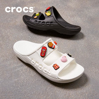 卡骆驰crocs拖鞋轻便耐磨贝雅凉鞋男女同款透气休闲鞋|207627 黑色-001 45 (290mm) 45(290mm)