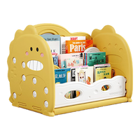 babyviva儿童书架桌面置物架宝宝绘本收纳架卧室飘窗家用落地小型简易书柜 【告别杂乱】桌面书架萌龙款黄色