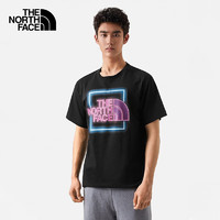 北面（The North Face）春夏户外透气男士纯棉圆领短袖T恤/81N6 JK3/黑色 XL 