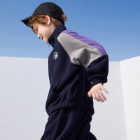迪士尼童装女男童撞色运动外套2025年春秋装儿童户外休闲帅气外套 藏青 150