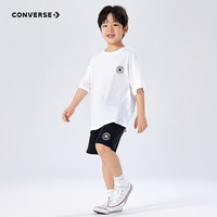 Converse【2件装】匡威儿童T恤男童短袖儿童半袖纯棉休闲圆领t恤儿童上衣 岩岭灰+白色 110 /56 【身高104-110cm】