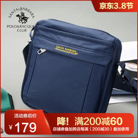 SANTA BARBARA POLO 圣大保罗 男包单肩斜挎包男休闲运动大容量多功能旅行挎包包节 蓝竖大款