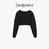 [6期免息]YSL/圣罗兰 女士SAINT LAURENT黑色短款卫衣