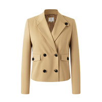 Navigare意大利小帆船西装女士春季通勤短款小西服休闲百搭女士时尚外套女 古巴砂 S