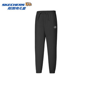 Skechers斯凯奇男女童春夏长裤大童宽松儿童运动P225K069 碳黑/0018 130