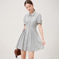 范思蓝恩网球甜心涌动休闲通勤风卫衣连衣裙2024夏季12438 花灰色 XL