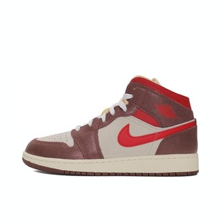 NIKE 耐克 优购耐克男大童AIR JORDAN 1 MIDSE(GS)乔丹运动篮球鞋HF3196-100