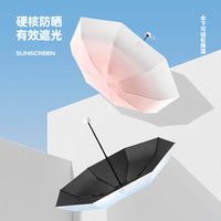 美度五折胶囊伞防晒防紫外线女晴雨两用遮阳伞黑胶太阳伞折叠伞M5526 渐变青草绿 8骨 五折