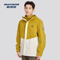 斯凯奇（Skechers）魔方系列｜男女款三合一摇粒绒防风防水冲锋衣外套 男款-暖秋黄/0488 L