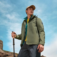 斯凯奇（Skechers）魔方系列｜男女款三合一摇粒绒防风防水冲锋衣外套 男款-卡拉迈绿/016C XL