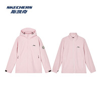 斯凯奇(Skechers)魔方系列|男女款三合一摇粒绒防风防水冲锋衣外套 女款-灰粉色/01NX 2XL