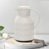 乐唯诗（LOVWISH）保温壶家用户外开水瓶热水瓶暖壶保温瓶大容量车载暖水瓶 白色钻纹【按压款】 1L