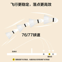 乐动力羽毛球比赛耐打王鸭毛高弹力鹅毛训练球飞行稳定尼龙球 羽剑鹅毛球 【精选鹅毛 比赛用球】（12只装 77速）