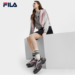 FILA 斐乐女鞋鱼刺鞋3代时尚老爹鞋2024冬季舒适运动休闲鞋 墨绿黑/银器灰-BS 39