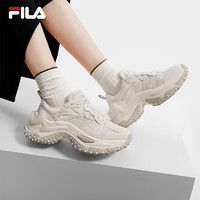 FILA 斐乐女鞋鱼刺鞋3代时尚老爹鞋2024冬季舒适运动休闲鞋 豆腐白-SW 37.5