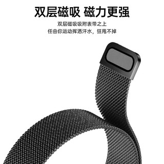 适用于苹果手表表带apple iwatch磁吸表带ultra2/S10/9/8/7/6/SE 精钢双层磁吸·米兰黑