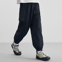 迪士尼（Disney）童装男女童工装长裤子2025年春秋加绒儿童耐磨休闲运动休闲裤 黑 150