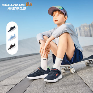 Skechers斯凯奇儿童运动鞋四季易弯折轻便鞋男女童跑步鞋405094L 【透气款】男童-黑色/BLK 32