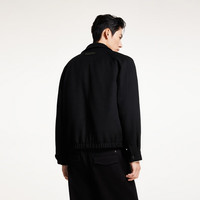 杰克·琼斯（JACK&JONES）春秋时尚百搭休闲舒适多色外套翻领直筒毛呢大衣男224427024 E40黑色 175/96A/M