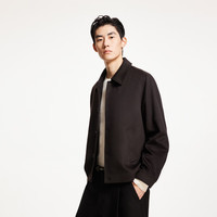 杰克·琼斯（JACK&JONES）春秋时尚百搭休闲舒适多色外套翻领直筒毛呢大衣男224427024 E11巧克力蛋糕 190/108A/XXL