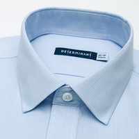 十如仕衬衫男长袖纯棉免烫商务轻正装牛津纺条纹衬衣 301 浅蓝条纹（蓝白条纹）常规版 41/87【180/96A】