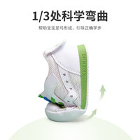 kids.ing【春焕新】1-2-3岁宝宝小白鞋男小童运动鞋鸳鸯机能女学步鞋秋款 绿小白（网面） 22 适合脚长13.3cm 22码 适合脚长13.3cm